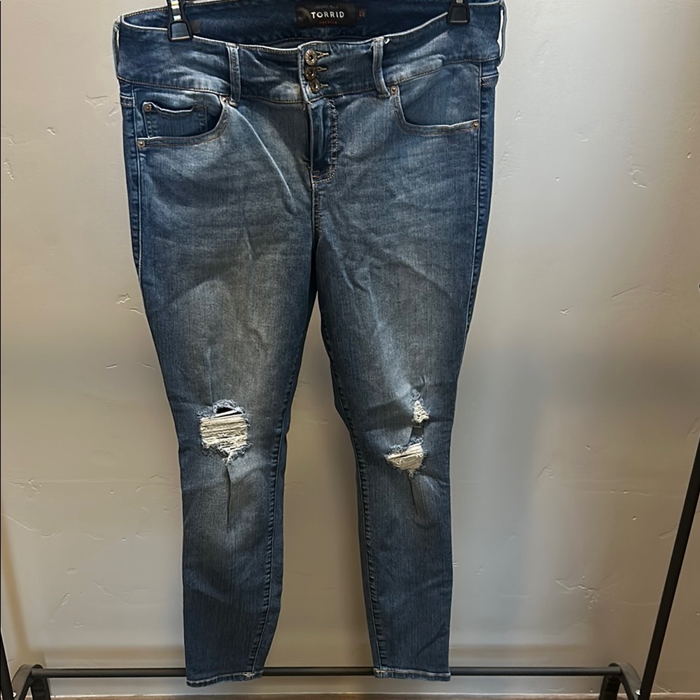 Torrid Women's Blue Distressed Jeans